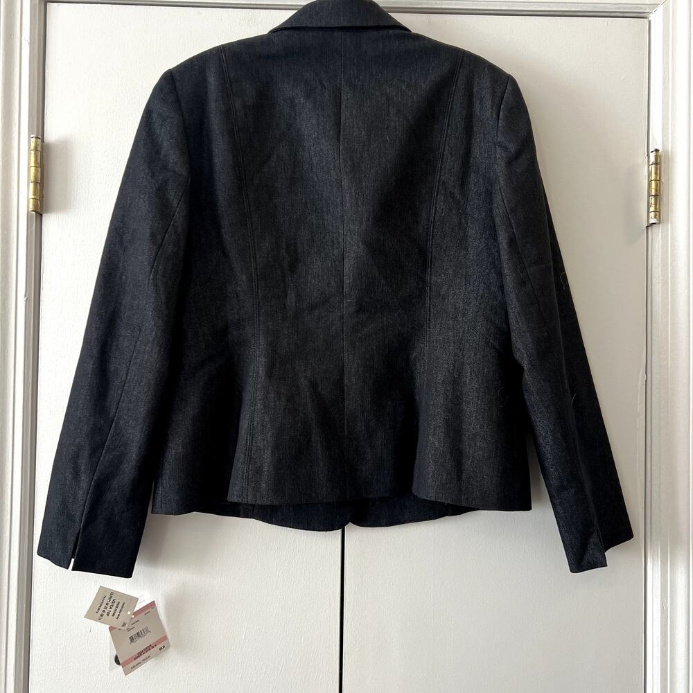 Kasper Gray Basic Jacket size 10 petit Cotton NWT - image 7